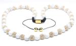 Shamballa Handcrafted Beaded Necklaces, Clear Crystal Pave Alloy Beads, Howlite
