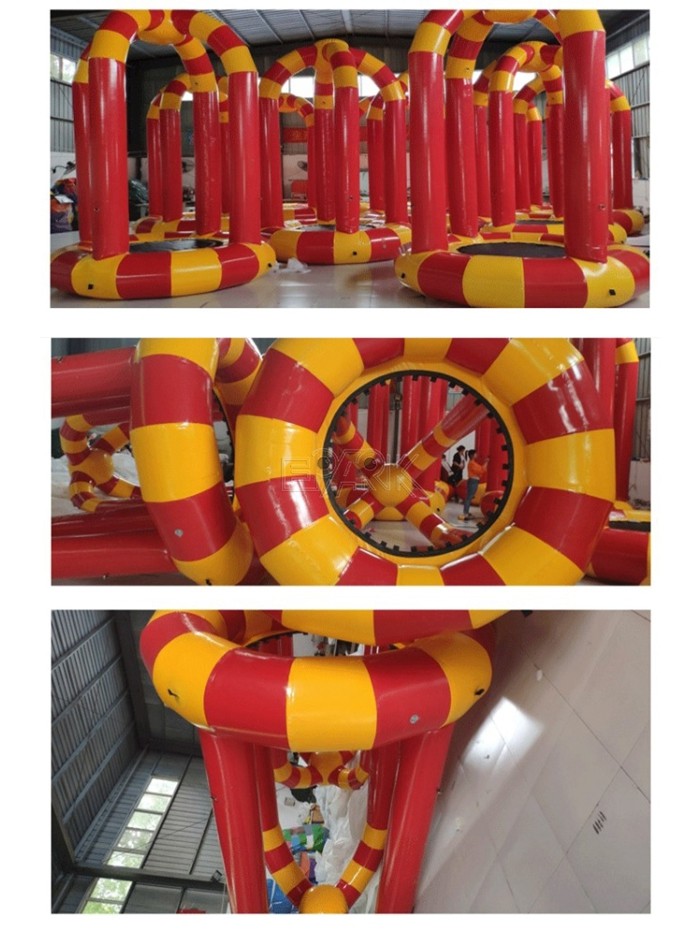 Amusement Park Game Inflatable Trampoline For Single Adults Kids