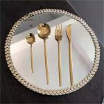 ZT-072 glass mirror charger plate for wedding table decoration