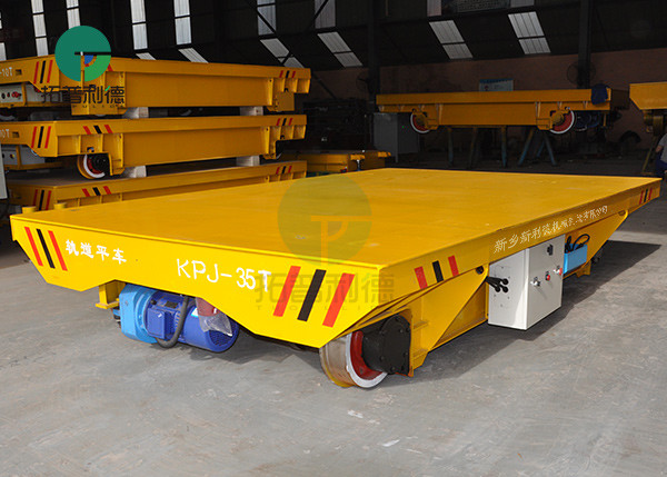 Customized 500kg manual rail flat cart for bay cargo handling with push/pull rod