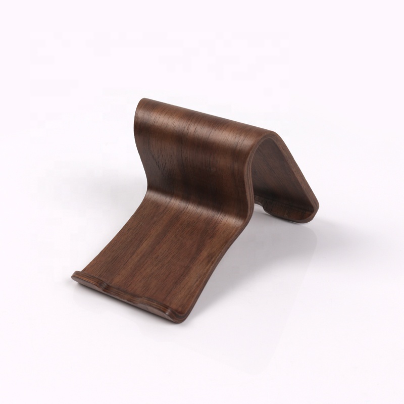 Wood Tablet Stand, Wooden iPad Holder, Desktop Stand Holder Dock for Kinder, E-reader, other Tablets Black Walnut Finish