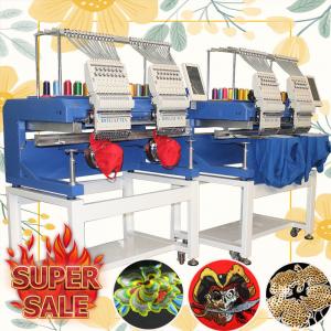 China Cheaper than janome embroidery machine HO1502H 400*500mm 3d cap t-shirt flat computerized embroidery machine 2 heads on sale
