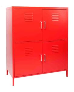 Wholesale Red 4 Doors Metal Shoe Rack Dustproof Steel Storage Cabinet from china suppliers