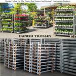 Danish Flower Trolley Galvanized Cc Container Plywood Flower Cart