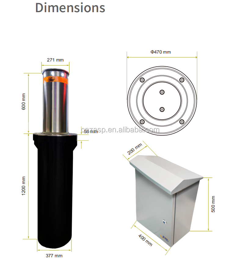 High Security Standard Crash Rated Bollards Parking Bollard Post