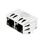LPJG26805AFNL RJ45 1x2 MagJacks 100/1000 Base-T Tab Down Green/Green Leds
