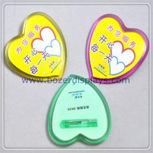 Wholesale Heart Shape Plastic Badge Holder with Safety Pin from china suppliers