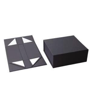 Wholesale Foldable Sustainable Gift Box Packaging Black Paper Cardboard Magnetic Box Flat Pack from china suppliers