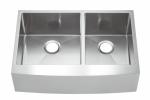 FOOK SINK Double Bowl 304 Handmade Stainless Steel Farmhouse Apron Kitchen Sink