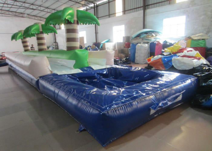 Palm trees slope inflatable water slide 2017 China inflatable water slide with pool