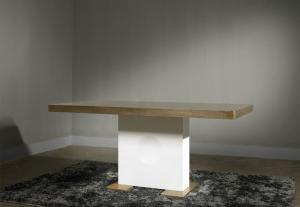 Wholesale Modern Dining Room Furniture,Walnut Wood/White High Glossy Dining Table from china suppliers