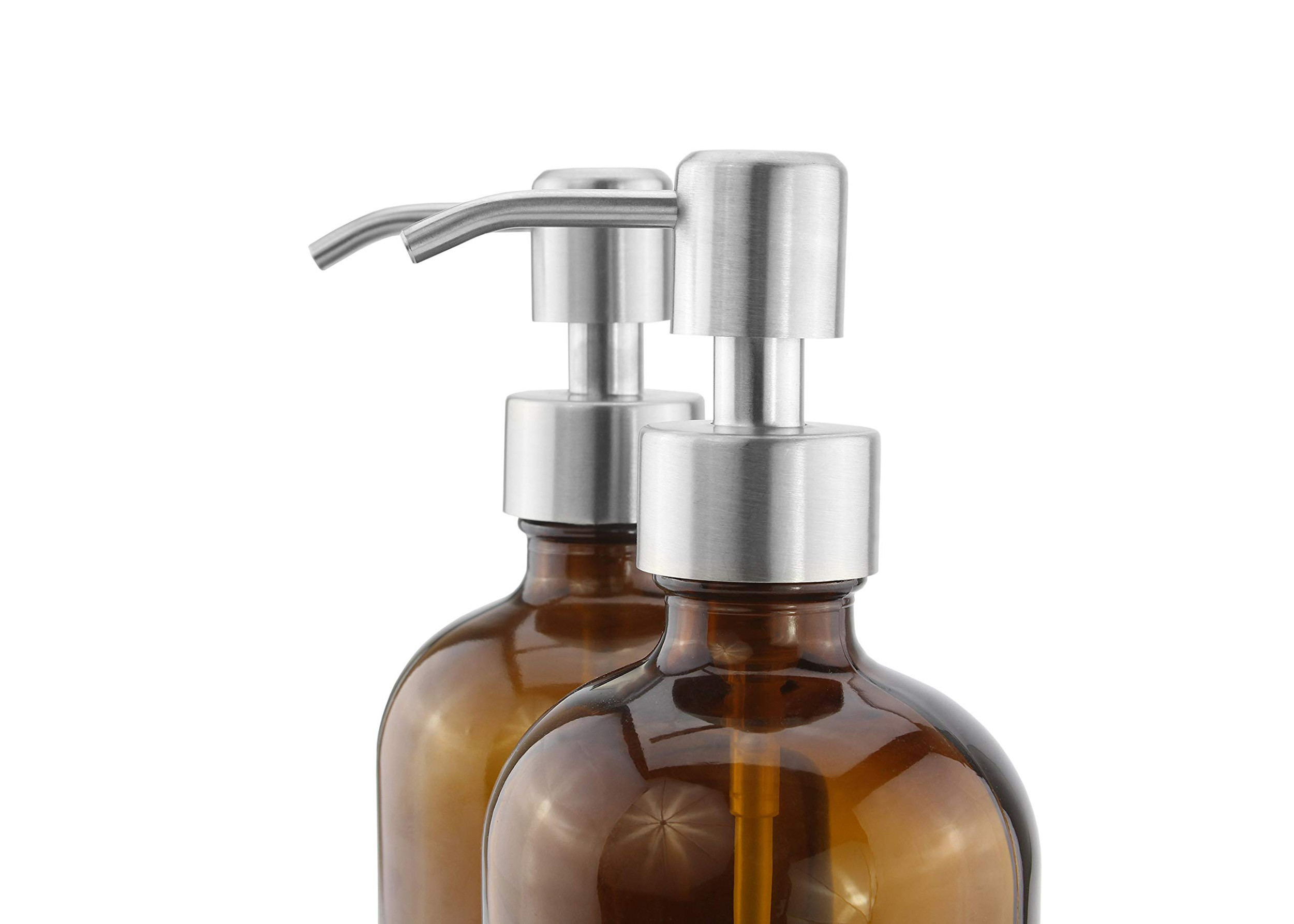 Round Amber Glass Cosmetic Bottles Chemical Resistant Long Life Span