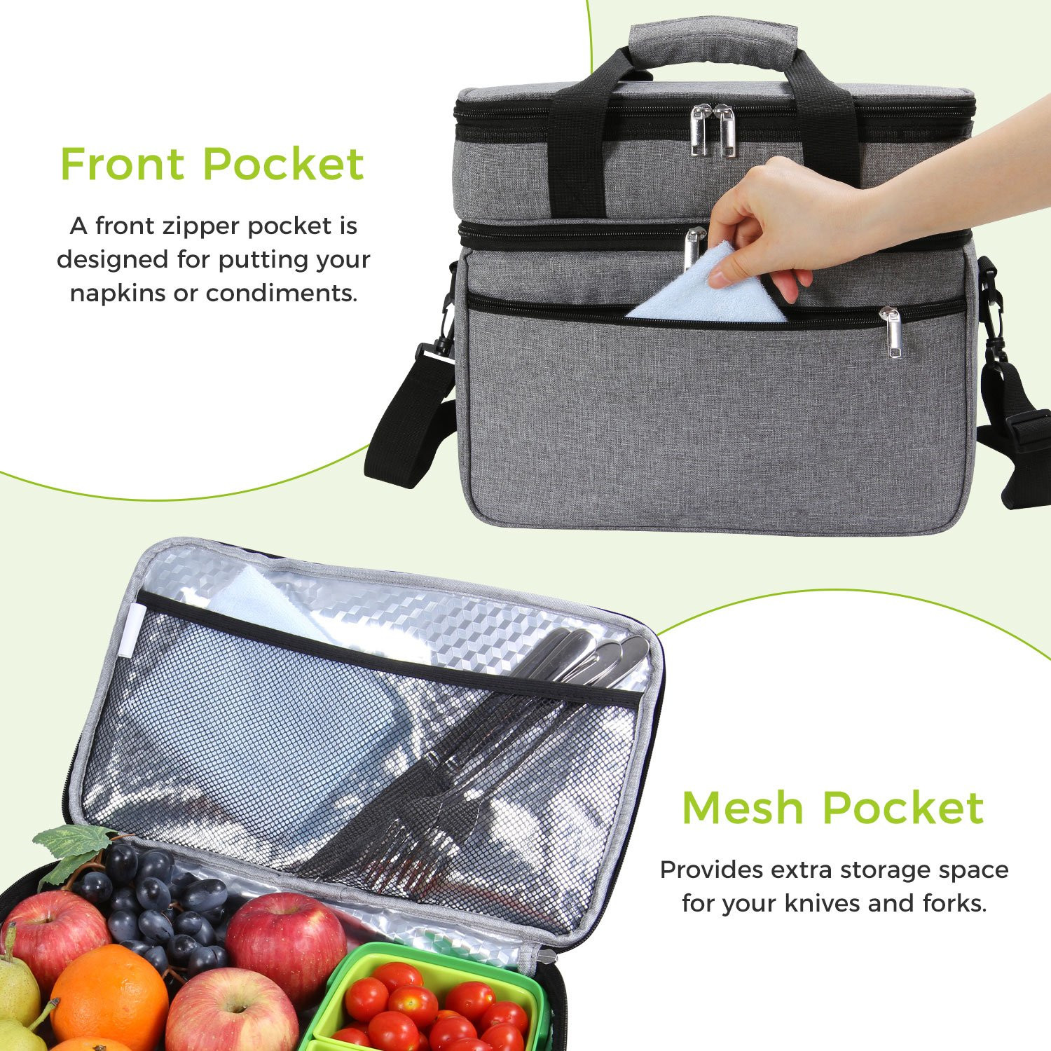 Felt Insulated 6 Can Cooler 23L Capacity Front Zipper Pocket For Outdoor Activities