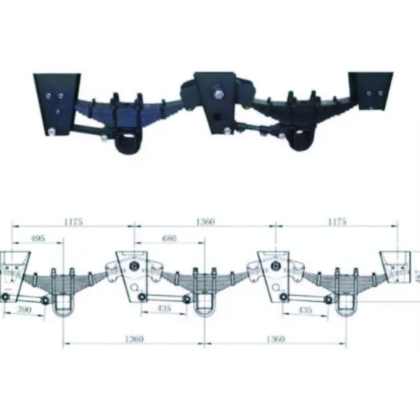 Leaf Spring Tri Axle Trailer Suspension 10mm Hole