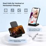 Black 10w / 15w Wireless Phone Charger Stand Qi Standard Fast