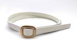 Skinny White Pu 13mm Width Women'S Fashion Leather Belts