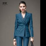 Autumn Dress Women's Fitted Business Suits with Hand Embroidery and Pure Pattern