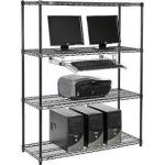 Black Metal Shelf Shop Storage Display Rack Freestanding Organizer 36"W X 14"D