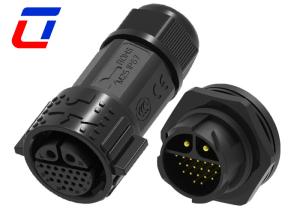 Wholesale M25 Push Lock Waterproof Male Female Connector 2+20 Pin 14 Gauge Wire Connectors from china suppliers