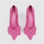 ZM014 New Fashion Sweet Stiletto Super High Heel Shallow Mouth Pointed Suede Bow