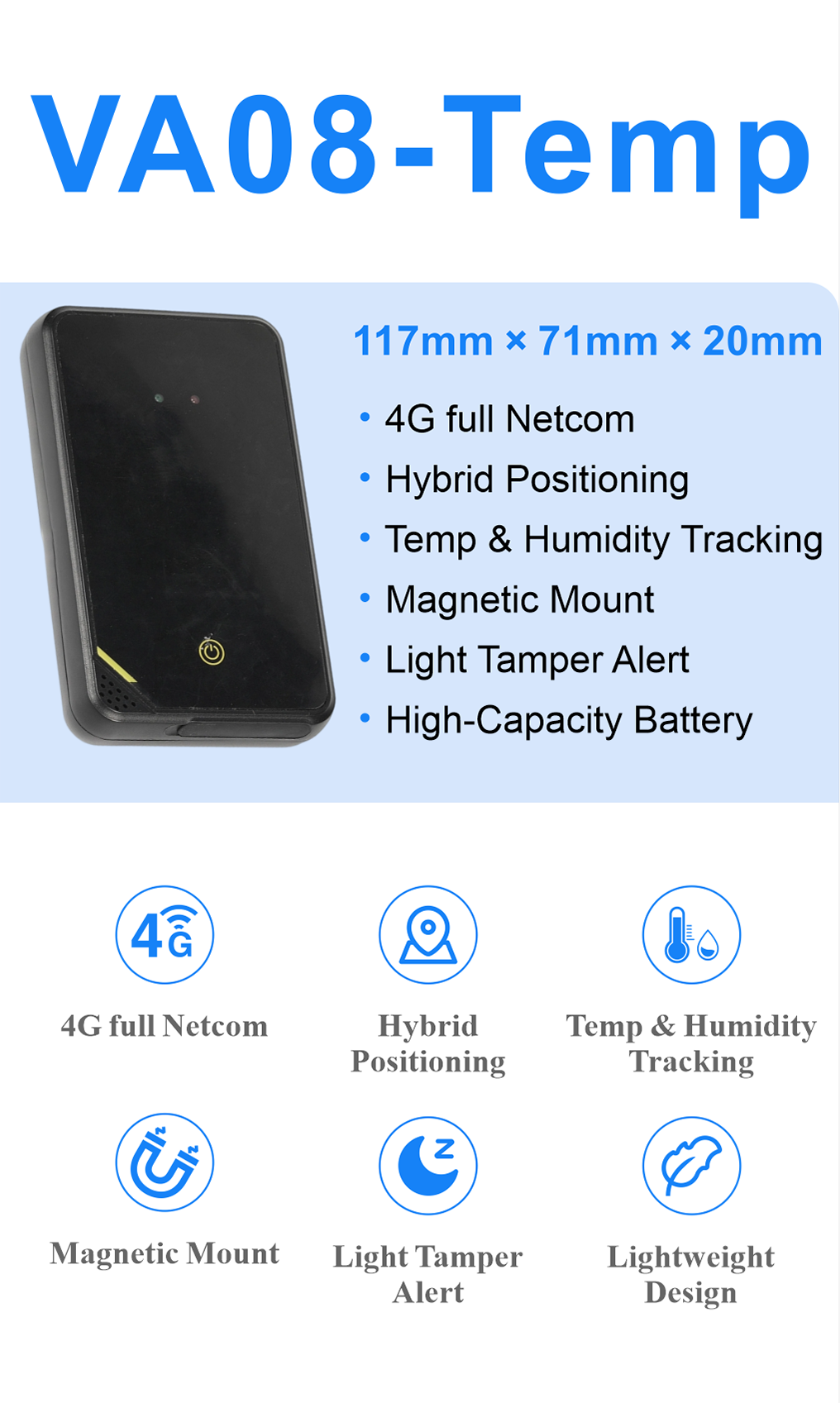 VA08-Temp 2G Wire-Free Temperature & Humidity Asset Tracker