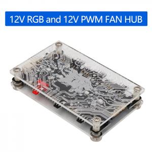 Wholesale 2 In 1 6-Ways 12V ARGB And 12V PWM DC Fan Hub With And Magnetic Standoff For ASUS/MSI 12V 4Pin LED Controller from china suppliers
