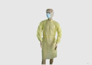 Wholesale Non Absorbent Yellow Isolation Gowns , Disposable Barrier Gowns Lightweight from china suppliers