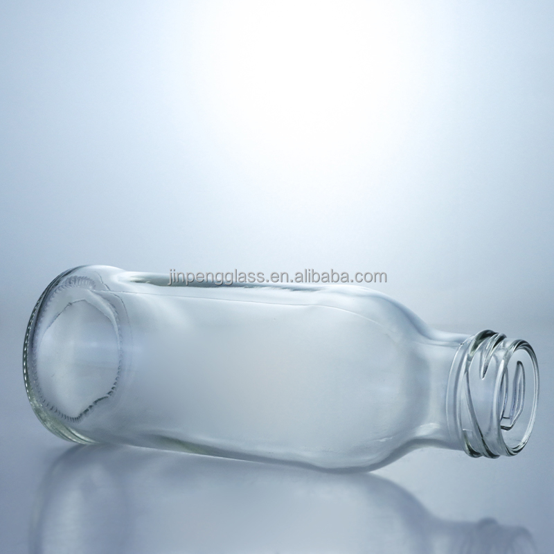 Clear Glass Beverage Bottle Popular 100ml260ml 500ml 1000ml Round Bottle with Screw Cap