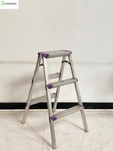 Wholesale Folding Three Step Aluminum Ladder Silver 100KG 2.6 Foot from china suppliers