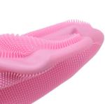 Hot Resistant Silicone Cleaning Gloves 2 In 1 For Pet Hair Care Medium Thickness