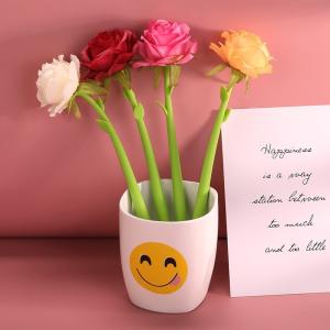 Wholesale Creative Rose Shaped Gel Pen 0.5mm Needle Tube Smooth Writing Pens from china suppliers