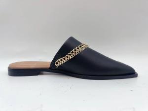 Wholesale SGS Womens Black Flat Casual Shoes , One Piece Black Closed Toe Slippers from china suppliers