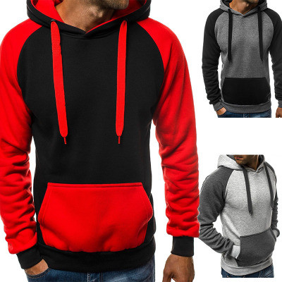 China Manufactur Color Block Heavyweight Cotton Hoodies mens sport sweatshirt