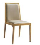 black PU wood imitation square tube aluminium restaurant chair