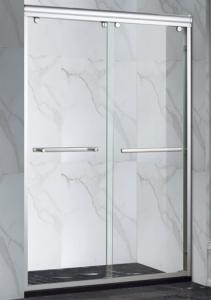 Wholesale 6063 Aluminium Shower Kit Double Sliding In High Shining Chrome Power Coating Black from china suppliers
