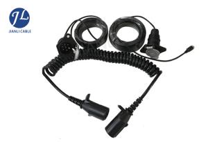 Wholesale PU Jacket 7 Pin Coiled Power Cable , Truck Trailer Extension Cable With Plastic Plug from china suppliers