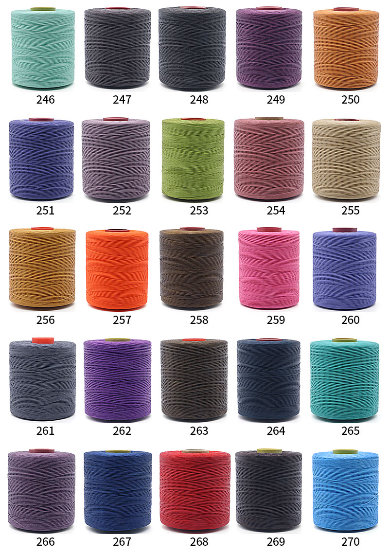 240 Colors 400g Polyester Wax Bonded Braided Thread for Leather Sewing Thread 420D/16