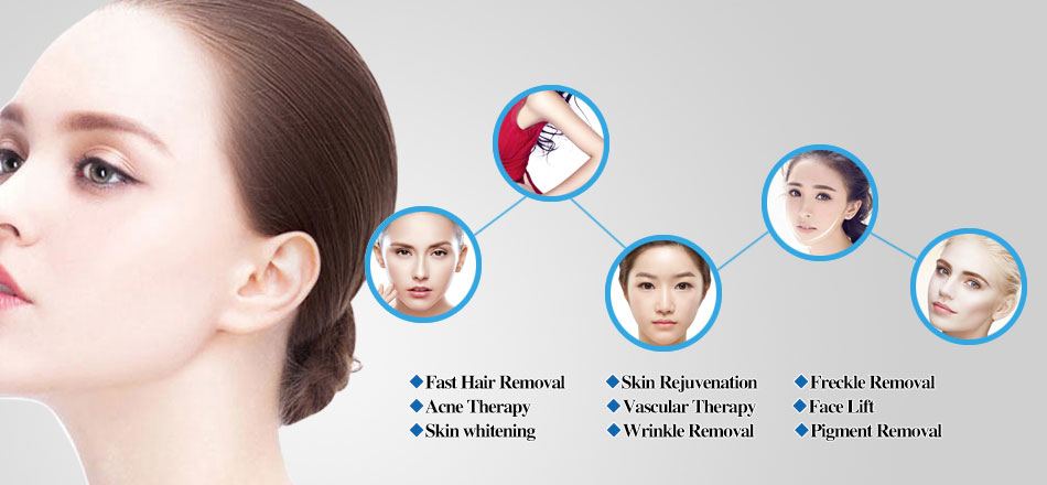 Portable Opt Shr Ipl Machine One Headpiece 8mm * 40mm Light Spot