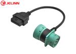 Green Deutsch J1939 9Pin Male Female Connector Pass-through to OBD2 OBDII Female