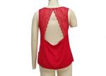 Popular Ladies Summer Tank Tops , Holiday Style Lace Back Flounce Tank Top