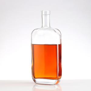 Wholesale 700ml Flat Clear Square Glass Bottle for Spirits Liquor Gin Vodka Whisky Tequila from china suppliers