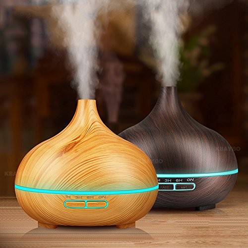 Wood Grain 300ml 50ml/H Ultrasonic Air Aroma Humidifier 0.65A