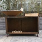 Wood Burning Grill Metal Corten Steel Fire Pit BBQ Barbecue