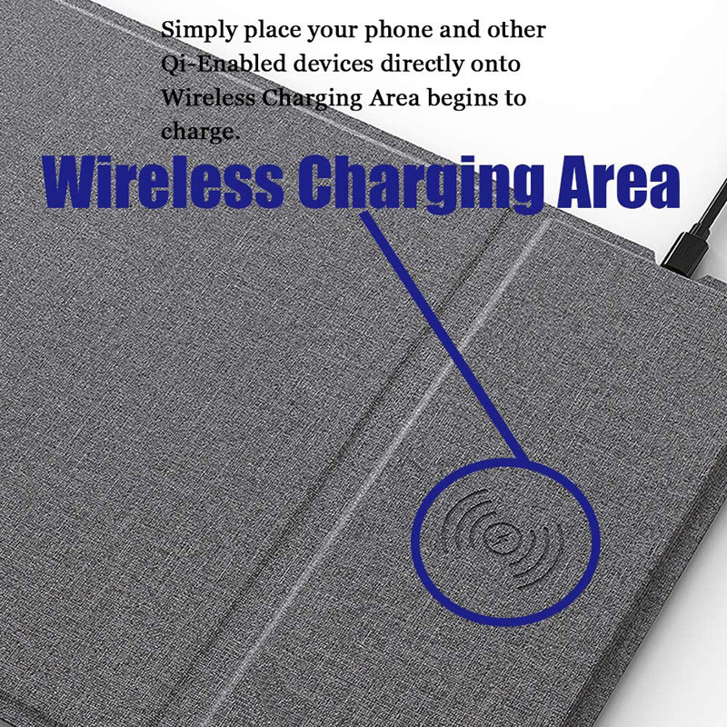 Gray Foldable 10W Wireless Charger Mouse Pad Gifts 300*220*6.5mm