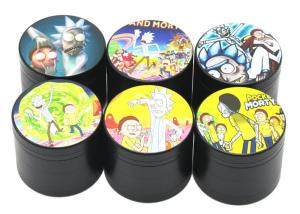 Wholesale Patterned Zinc Alloy 10 Inch Herb Grinder Flat Animation - Black Style from china suppliers