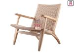Ash Wood Armrest Garden Leisure Chair 0.45cbm With Rope Back