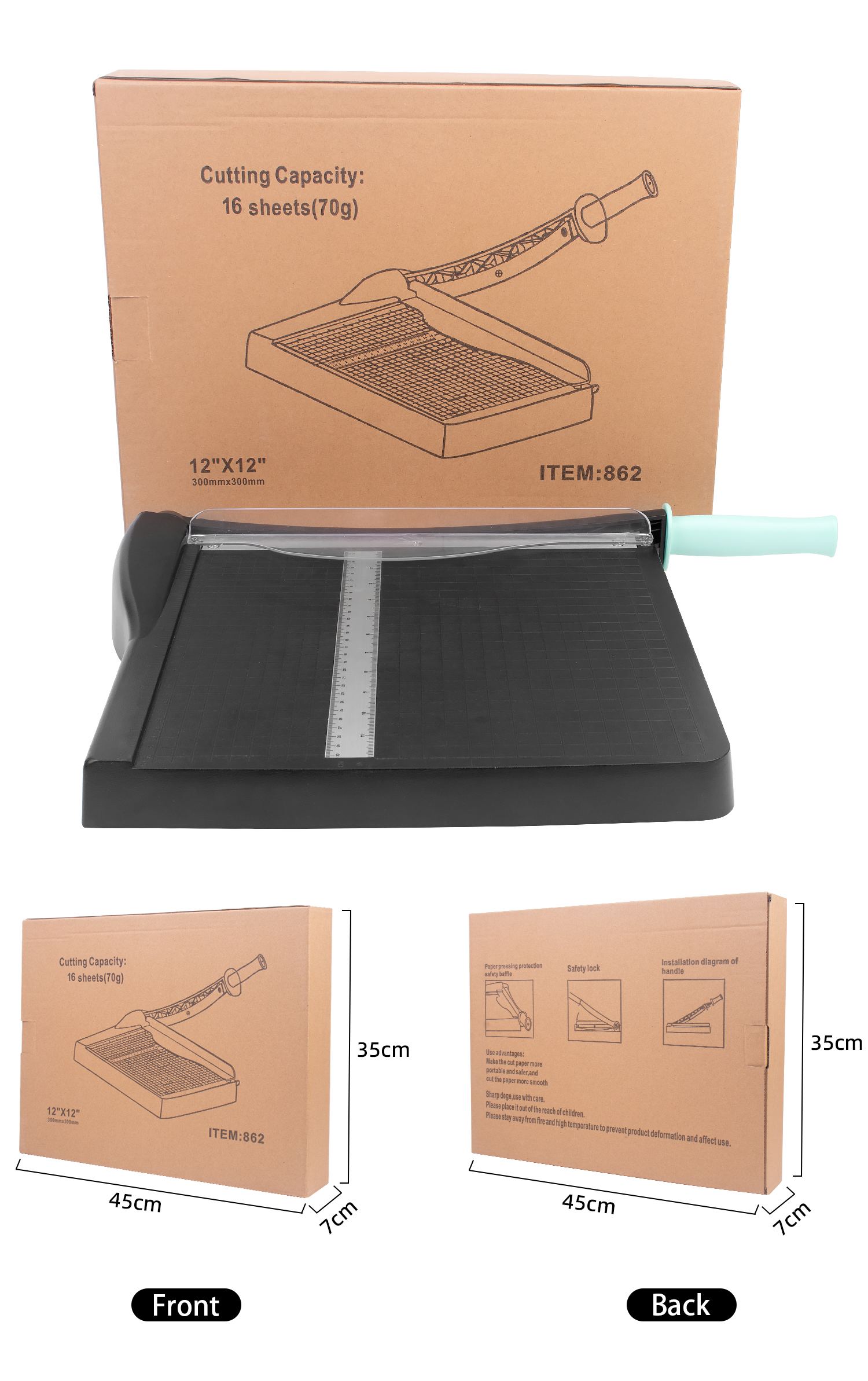 Cutting size A4/330x320mm Manual Desktop Paper Cutter for Heavy Duty Cutting Needs