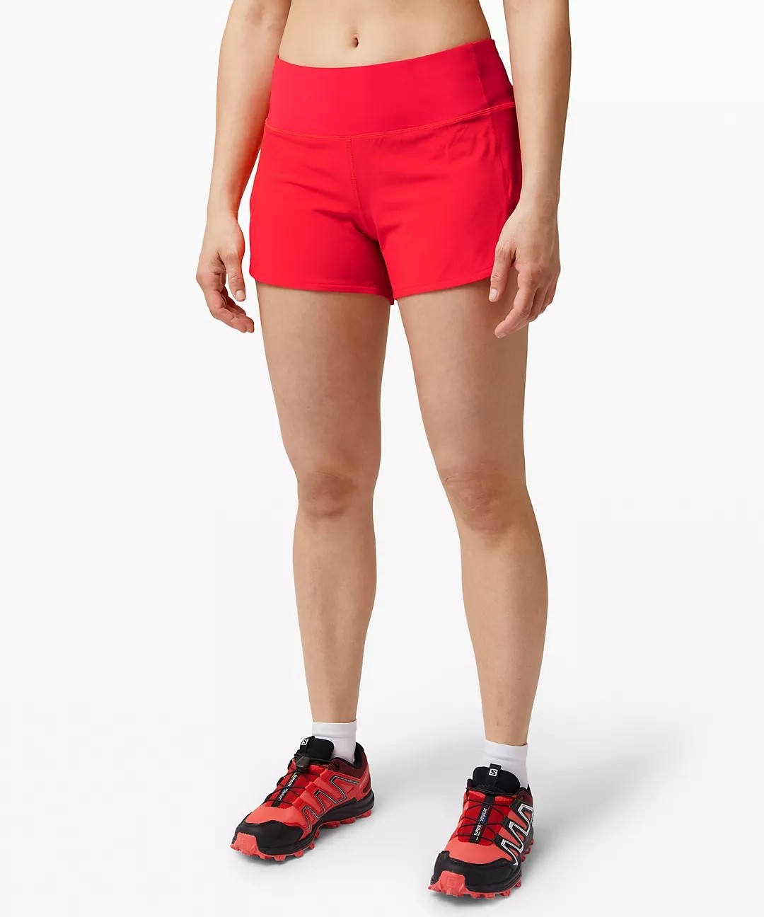 Women'S Work Out Shorts Zipper Phone And Key Pocket On Back Waist Band