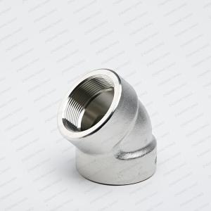 Wholesale 304 316 Stainless Steel Forged Pipe Fittings High Pressure Threaded NPT 45 Degree Fitting Elbow from china suppliers