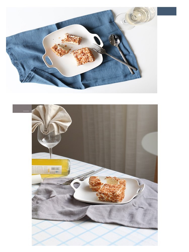 100% Cotton Linen Fabric Tea Towel Quick Dry With Customized Label